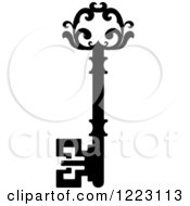 Clipart Of A Black And White Antique Skeleton Key 33 Royalty Free Vector Illustration