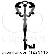 Clipart Of A Black And White Antique Skeleton Key 35 Royalty Free Vector Illustration