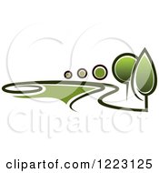 Clipart Of A Landscape With Green Trees 2 Royalty Free Vector Illustration