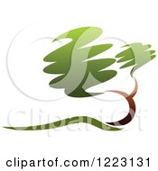 Clipart Of A Landscape With Green Trees 7 Royalty Free Vector Illustration