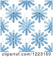 Poster, Art Print Of Seamless Background Pattern Of Blue Snowflakes