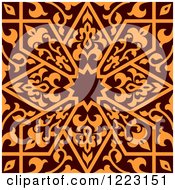 Clipart Of A Seamless Brown And Orange Arabic Or Islamic Design 2 Royalty Free Vector Illustration