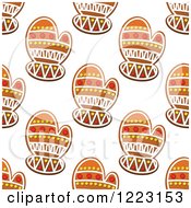 Seamless Background Pattern Of Mitten Shaped Christmas Gingerbread Cookies