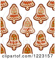 Poster, Art Print Of Seamless Background Pattern Of Bell Shaped Christmas Gingerbread Cookies