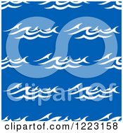 Poster, Art Print Of Seamless Background Pattern Of Ocean Surf Waves On Blue