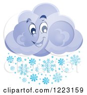Poster, Art Print Of Happy Winter Cloud With Snowflakes