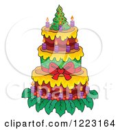 Poster, Art Print Of Christmas Tree Cake With Candles