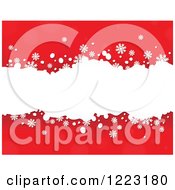 Poster, Art Print Of Red Background With Snowflakes And White Grunge