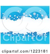 Poster, Art Print Of Blue Background With Snowflakes And White Grunge