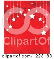 Poster, Art Print Of Red Background With Suspended Stars And Flares