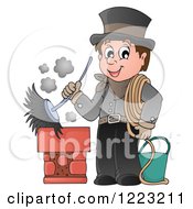 Poster, Art Print Of Chimney Sweep Man Holding A Brush