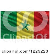 Poster, Art Print Of 3d Waving Flag Of Senegal With Rippled Fabric