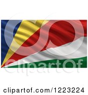 Poster, Art Print Of 3d Waving Flag Of Seychelles With Rippled Fabric