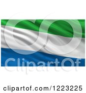 Poster, Art Print Of 3d Waving Flag Of Sierra Leone With Rippled Fabric