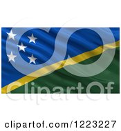 Poster, Art Print Of 3d Waving Flag Of Solomon Islands With Rippled Fabric