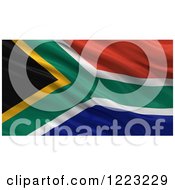 Poster, Art Print Of 3d Waving Flag Of South Africa With Rippled Fabric
