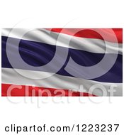 Poster, Art Print Of 3d Waving Flag Of Thailand With Rippled Fabric