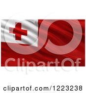 Clipart Of A 3d Waving Flag Of Tonga With Rippled Fabric Royalty Free Illustration