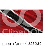 Clipart Of A 3d Waving Flag Of Trinidad With Rippled Fabric Royalty Free Illustration