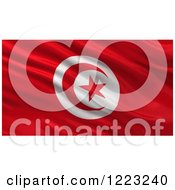 Poster, Art Print Of 3d Waving Flag Of Tunisia With Rippled Fabric