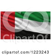 Poster, Art Print Of 3d Waving Flag Of United Arab Emirates With Rippled Fabric