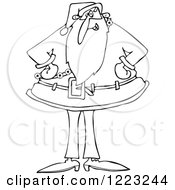 Poster, Art Print Of Outlined Santa Standing With His Hands On His Hips