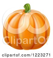 Clipart Of A Round Orange Pumpkin Royalty Free Vector Illustration