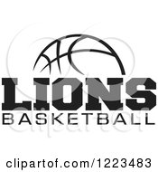 Poster, Art Print Of Black And White Ball With Lions Basketball Text