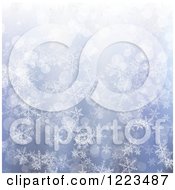 Clipart Of A Blue Snowflake And Flare Background Royalty Free Vector Illustration by vectorace