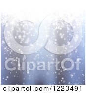 Clipart Of A Blue Snowflake And Star Background Royalty Free Vector Illustration by vectorace