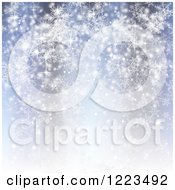 Poster, Art Print Of Blue Snowflake And Flare Background