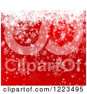 Poster, Art Print Of Red And White Snowflake Background