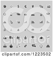 Poster, Art Print Of Business Icons On Gray