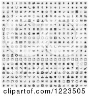 Clipart Of Grayscale Icons Royalty Free Vector Illustration by vectorace