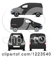 Clipart Of A Gray Mini Van In Different Positions Royalty Free Vector Illustration by vectorace