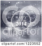 Clipart Of A Happynew Year 2014 Greeting Over Blue With Snow Royalty Free Vector Illustration by vectorace