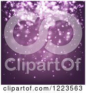 Clipart Of A Purple Background Of Sparkles Royalty Free Vector Illustration