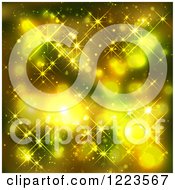 Poster, Art Print Of Background Of Green And Yellow Lights