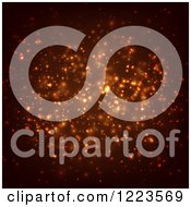 Clipart Of A Brown Abstract Background Of Lights Royalty Free Vector Illustration