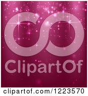 Clipart Of A Pink Background Of Sparkles Royalty Free Vector Illustration