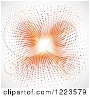 Poster, Art Print Of Background Of Orange And Red Halftone Dots On White