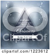 Poster, Art Print Of Merry Christmas And Happy New Year Greeting Triangle Over Flares