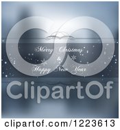 Poster, Art Print Of Merry Christmas And Happy New Year Greeting Frame Over Blur