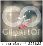 Poster, Art Print Of Merry Christmas Everyone Greeting With Sparkles Over Blur