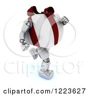 Clipart Of A 3d Gift Box Character Running Royalty Free Illustration