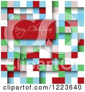 Clipart Of A Merry Christmas Greeting Over Colorful Squares Royalty Free Vector Illustration