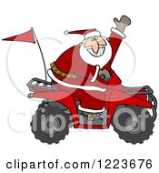 Poster, Art Print Of Santa Waving And Driving An Atv Mud Bug