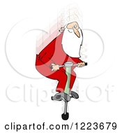 Clipart Of Santa Bouncing On A Poto Stick Royalty Free Illustration