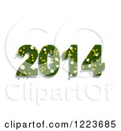 Poster, Art Print Of 3d Daisy And Grass New Year 2014 With A Shadow On White