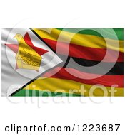 Poster, Art Print Of 3d Waving Flag Of Zimbabwe With Rippled Fabric